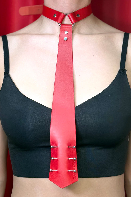 Red Pierced Tie