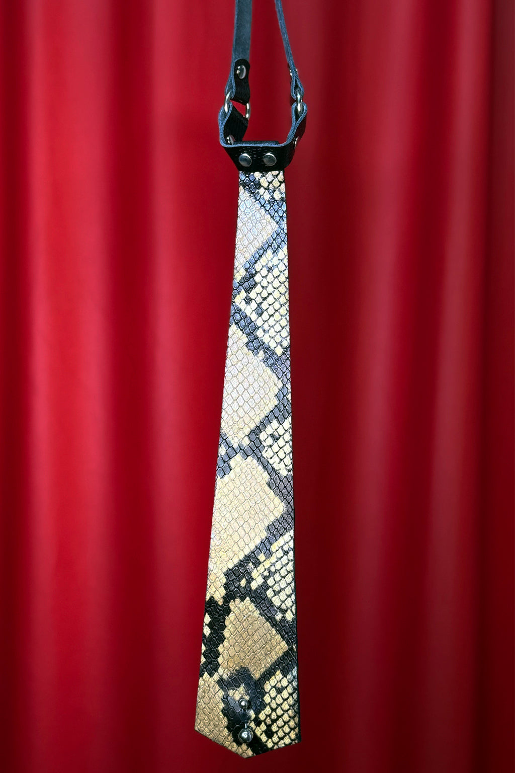 Snake Print Pierced Tie