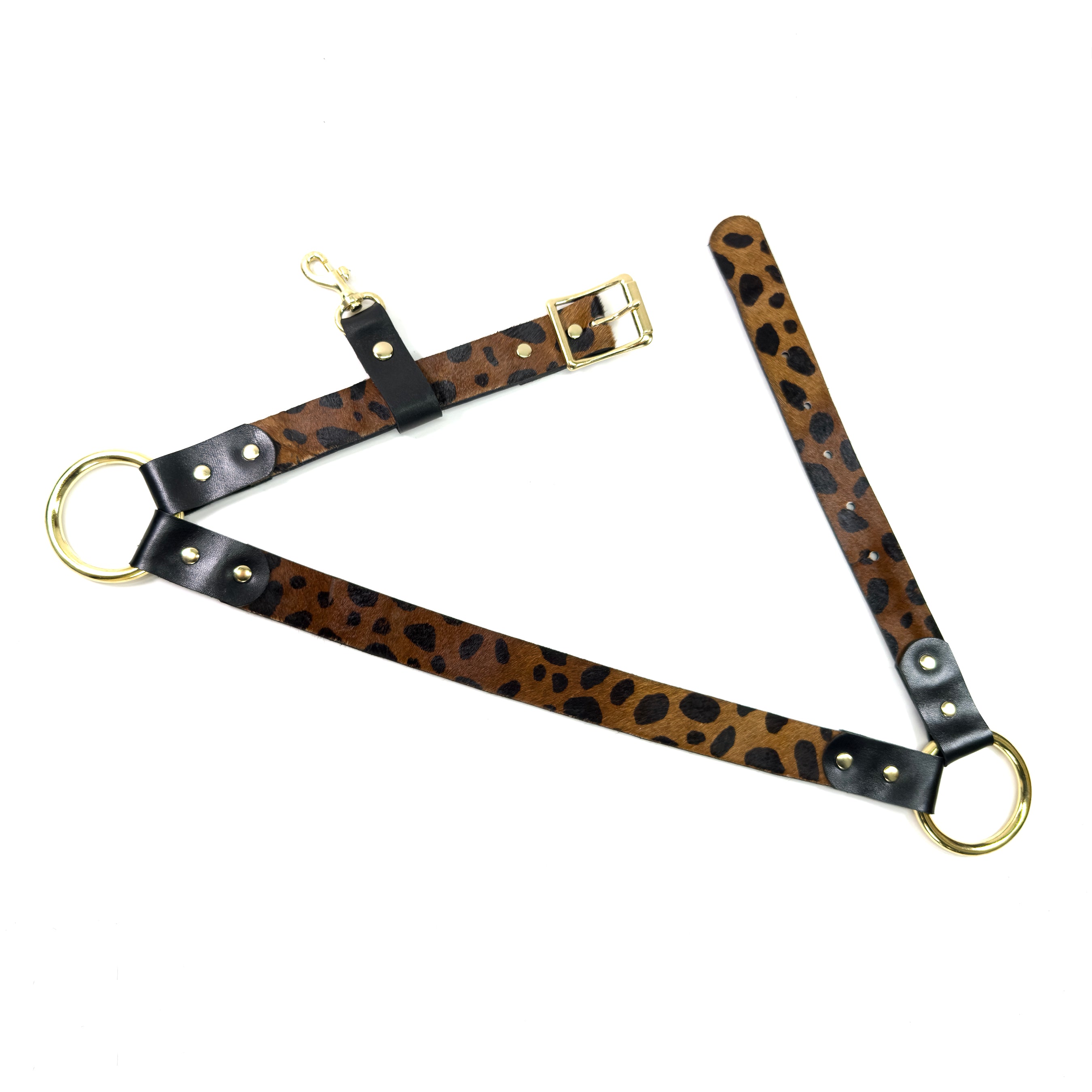 Leopard print hair‑on calfskin belt