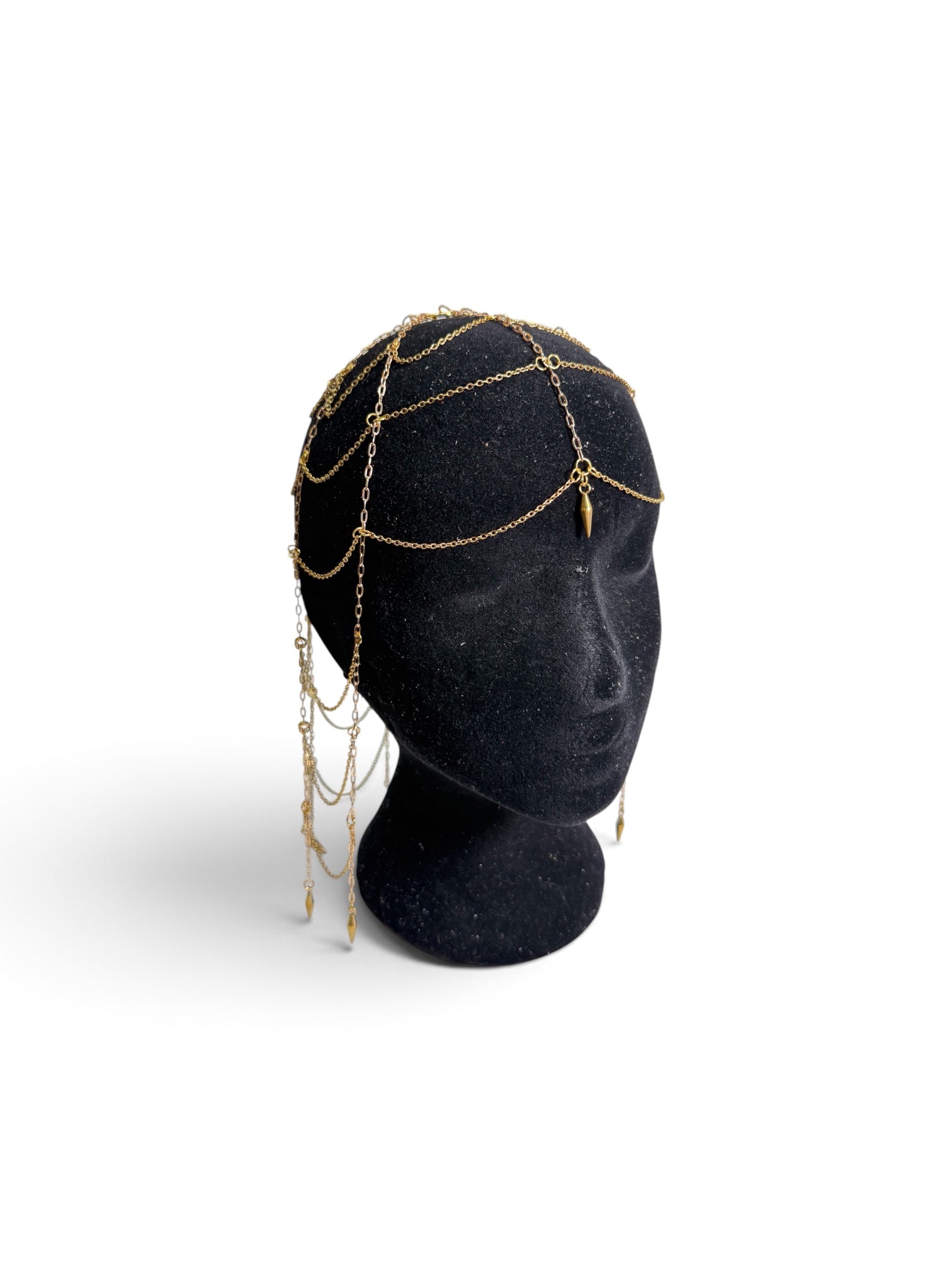 Custom Spiderweb Headdress in gold color